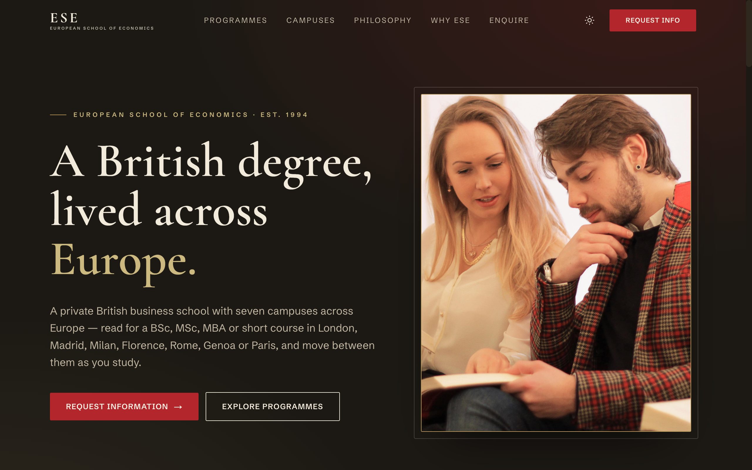 European School of Economics — rebuilt site