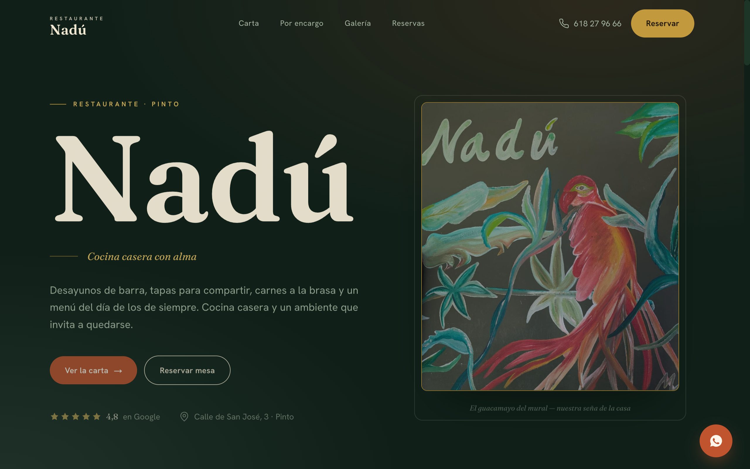 Restaurante Nadú — rebuilt site